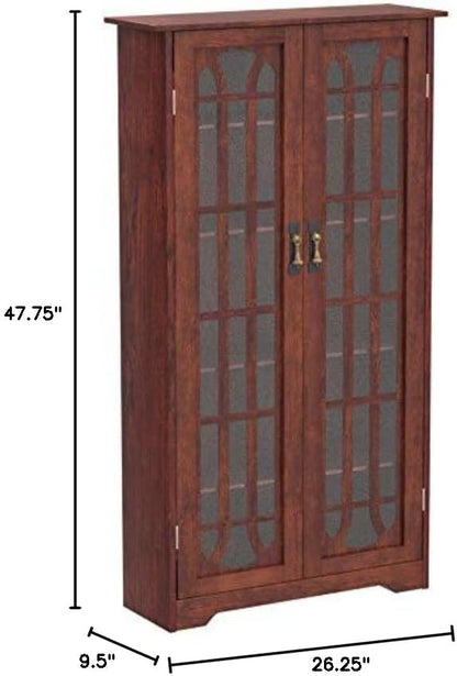 SEI Furniture - Window Pane Media Cabinet - Cherry - Transitional Design - Image 14