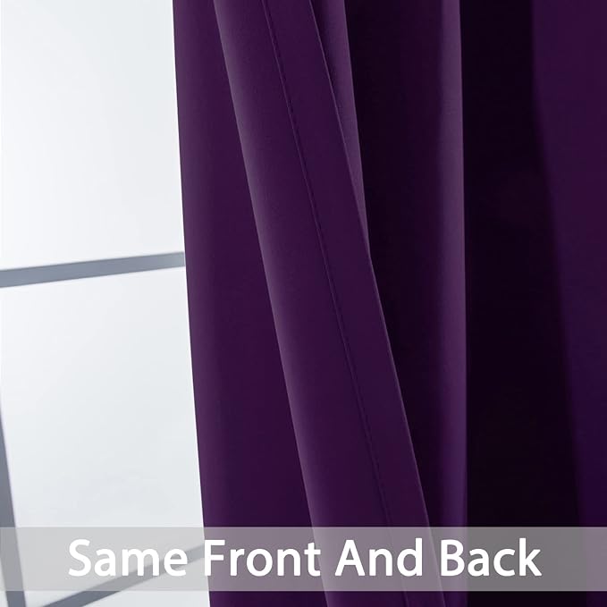 Yakamok Purple Room Darkening Curtains 84 inch Sliding Door Drapes | 1 - Image 4