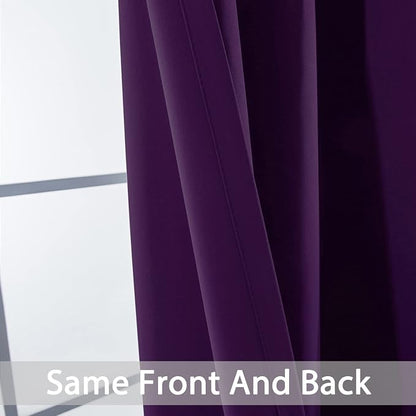 Yakamok Purple Room Darkening Curtains 84 inch Sliding Door Drapes | 1 - Image 4