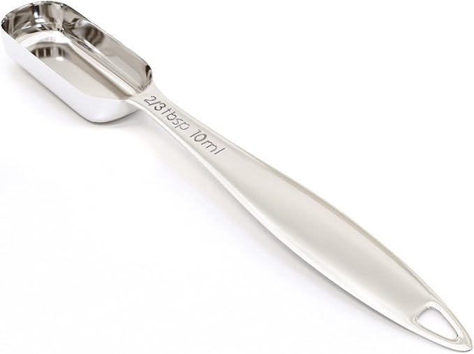 1PCS 2/3Tablespoon (2tsp, 10ml) Single Measuring Spoon, Individual Stainless Steel Long Handle Measure Teaspoon Only
