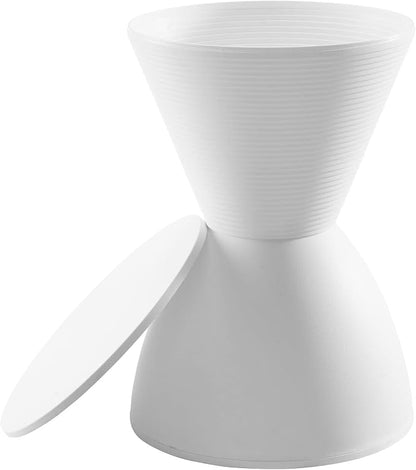 Modway Haste Contemporary Modern Hourglass Accent Stool in White by Modway