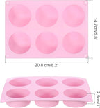 uxcell 4pcs Silicone Muffins Pan, 6 Cup Silicone Cupcake Pan Nonstick Baking Tray for Muffins, Cupcakes, Dishwasher Safe, Pink