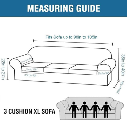 H.VERSAILTEX Modern Velvet Plush 4 Piece High Stretch Sofa Slipcover Furniture - Image 2