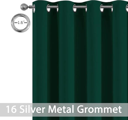 Yakamok Dark Green Room Darkening Curtains 84 inch Sliding Door Drapes | 1 - Image 4