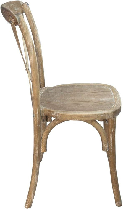 EMMA + OLIVER Natural with White Grain X-Back Chair - Image 4