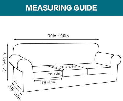 Turquoize 4 Piece Sofa Covers for 3 Cushion Couch Sofa Slipcover Soft Couch - Image 2