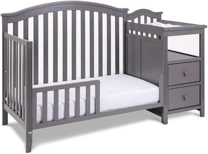 Pemberly Row 4-in-1 Convertible Crib and Changer, Sustainable Gray Pine Wood - Image 4