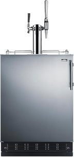 Summit Appliance 24" Wide Nitro-Cold Brew Coffee Kegerator/Refrigerator Combo, Black Interior, Caster Wheels, Residential/Commercial Use (LHD, Nitro-Cold Brew Coffee)