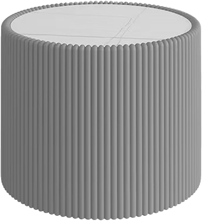 Marble Round Side Table, 17.71" Fluted End Table - Image 7