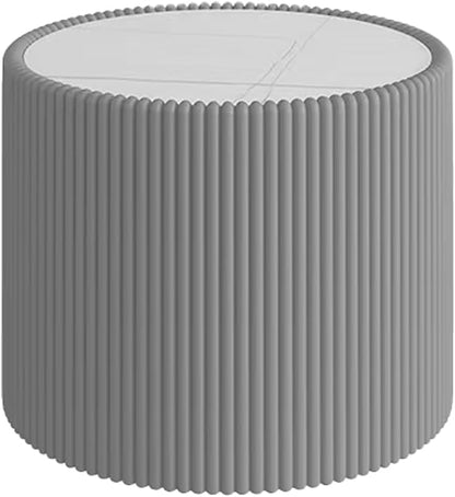 Marble Round Side Table, 17.71" Fluted End Table - Image 7
