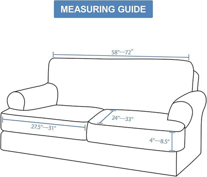 CUCRAF T Cushion Sofa Cover 3 Piece Loveseat Slipcovers, Soft Thick Velvet - Image 2