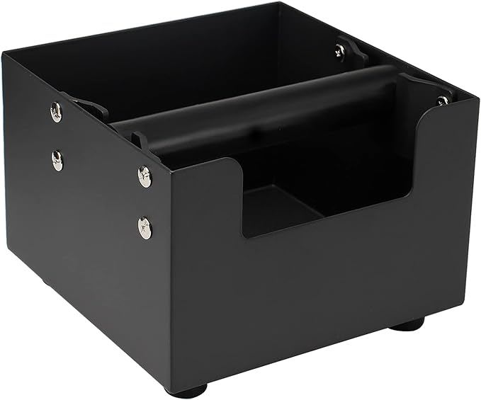 Espresso Knock Box, Stainless Steel Coffee Grind Knock Box Ground Waste Bin Container with Rubber Knocking Bar for Coffee Maker Machine