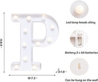 Foaky LED Letter Lights Sign Marquee Light Up Letters Sign for Night Light Wedding/Birthday Party Battery Powered Christmas Lamp Home Bar Decoration(P)