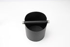 Espresso Knock Box, Stainless Steel Coffee Grounds Knock Box, With Removable Knock Bar and Non-Slip Rubber Base (Black)