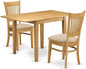 East West Furniture NDVA3-OAK-C 3 Piece Dining Room Furniture Set Contains a by EastWestFurniture