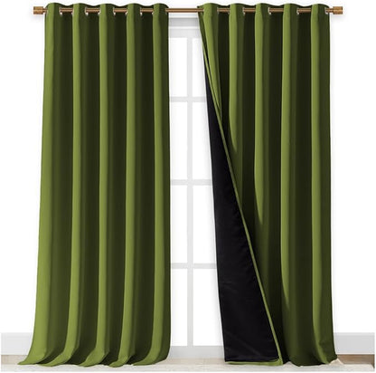 NICETOWN 100% Blackout Blinds, 70 inches x 108 inches, Olive Green, Laundry - Image 2