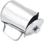 Stainless Steel Milk Frothing Pitcher, Stainless Steel Coffee Cup Mug Milk Frothing Pitcher Jug with Lid for Latte Coffee Art for Office Kitchen with handle(600ml)