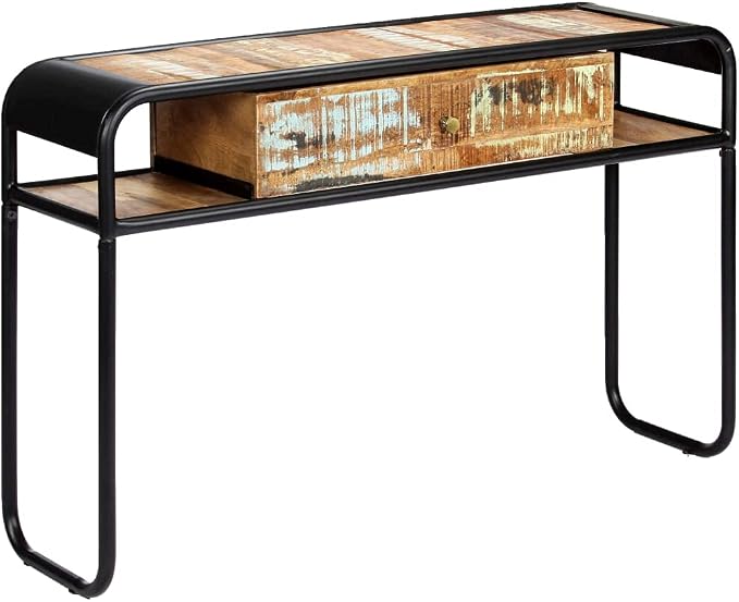 Console Table 46.5"x11.8"x29.5" Solid Reclaimed Wood End Table End Tables - Image 4