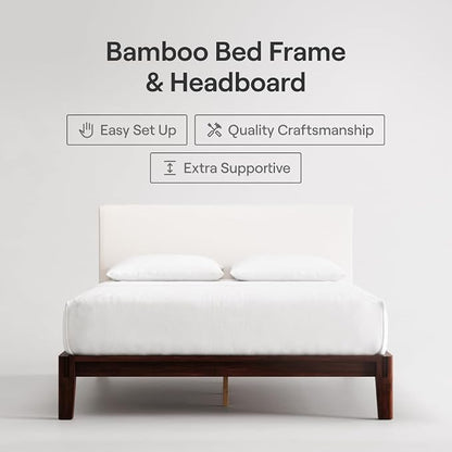 Nectar Bamboo Platform Bed Frame & Upholstered Headboard - Image 2