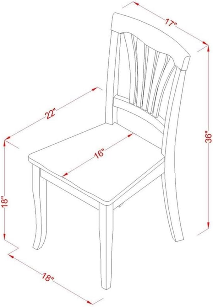 East West Furniture AVC-LWH-W Avon Dining Chairs - Image 3