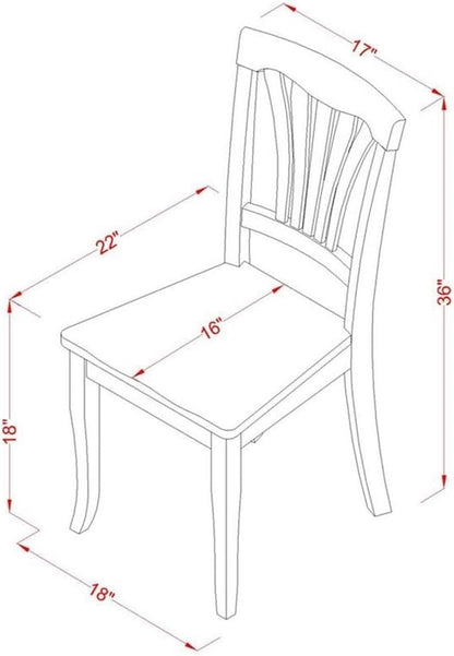 East West Furniture AVC-WHI-W Avon Kitchen Dining Chairs - Image 3