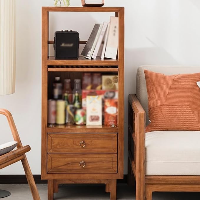 Rustic Side Table Chinese Style Wooden Sofa Side Table TV Cabinet Living Room - Image 4