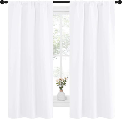 NICETOWN White Curtains for Bedroom, Short Curtains & Draperies for Small Window - Image 2