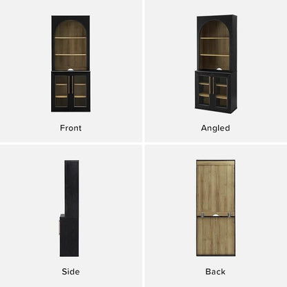 mopio Blake Tall Display Cabinet, Kitchen Buffet Pantry Cupboard, Trophy - Image 6