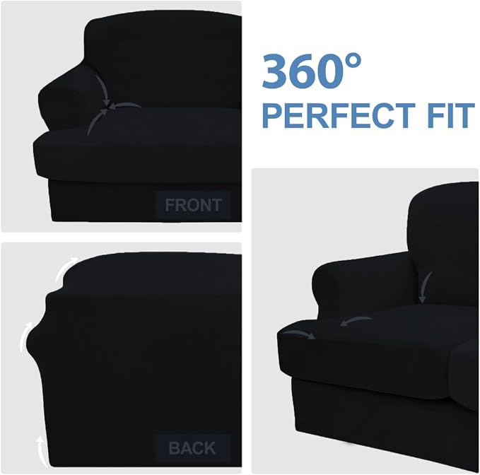 CUCRAF T Cushion Sofa Cover 4 Piece Slipcovers, Soft Thick Velvet Couch Cover - Image 6
