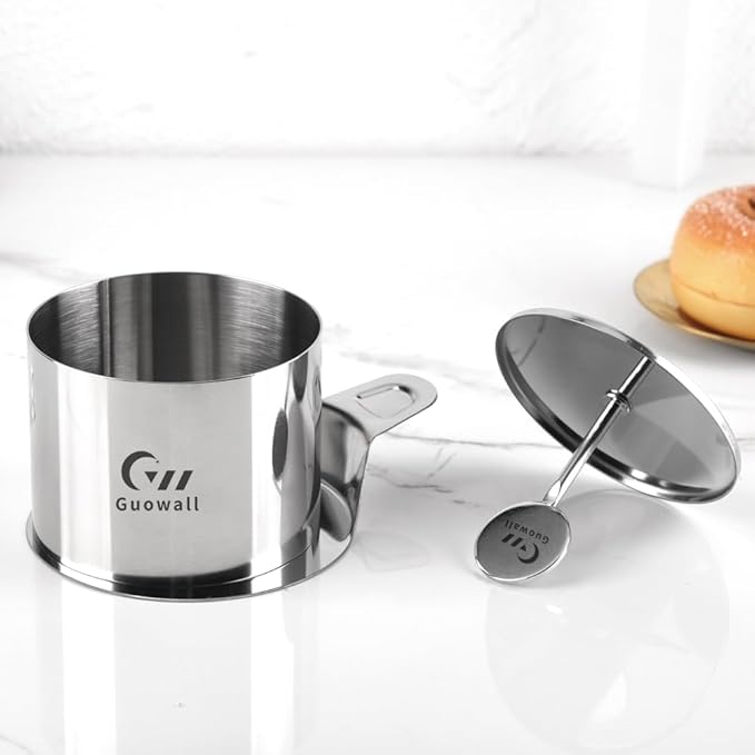 Guowall 1 Pack Seamless Cake Ring Mold Stainless Steel Round Mousse Mould for Baking (Includes 1 Ring, 1 Pusher and 1 Lifter)