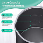 Electric Milk Frother, 4 in 1 Milk Steamer, 11.8oz/350ml Automatic Warm and Cold Foam Maker, Milk Warmer for Latte, Cappuccinos, Macchiato, Hot Chocolate, Coffee, Matte Black