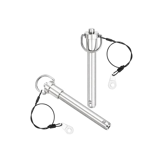 uxcell 2 Pcs Quick Release Pin, 1/2" x 3" (Dia. x L) Push-Button Ball Locking Pin, 304 Stainless Steel, Silver