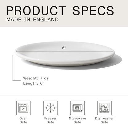 Made In Cookware - Set of 4 - Bread and Butter Plates - White - Porcelain England