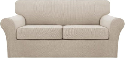 Turquoize 3 Piece Sofa Covers for 2 Cushion Couch Sofa Slipcover Soft Couch by Turquoize