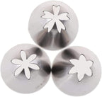 Icing Piping Tip Set,3 Large Decorating Tips Stainless Steel,DIY Cream Rose Flower Piping Tips,Cupcake Pastry Tips for Cake Decorating(1M 2D 2F)