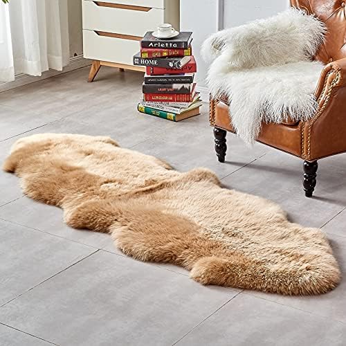 HUAHOO Premium Genuine Sheepskin Rug Mocha Real Australia Sheepskin Natural - Image 2