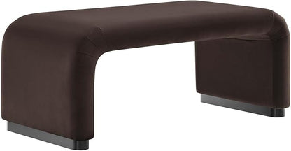 Modway EEI-6735-BLK-CHB Koda Performance Velvet Waterfall Ottoman by Modway