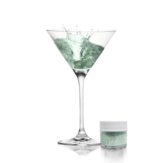 Dark Green BREW GLITTER Edible Glitter For Drinks, Cocktails, Beer, Garnish Glitter & Beverages | KOSHER & HALAL Certified | 100% Edible & Food Grade | Vegan, Gluten, Nut Free (45g Shaker, Dark Green)