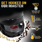 Coffee Roaster Bundle SR540, Glass Extension Tube, Pour Over DIgital Scale, (2lbs) Sample Pack of Green Beans, (2-Pack) Sample Trays, Chaff Brush