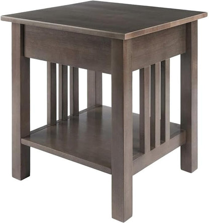 Pemberly Row Transitional Solid Wood Storage End Table, Oyster Gray Finish - Image 8
