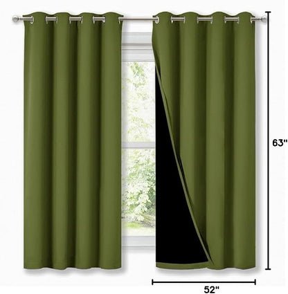 NICETOWN 100% Blackout Curtain Panels, Thermal Insulated Black Liner Curtains - Image 9