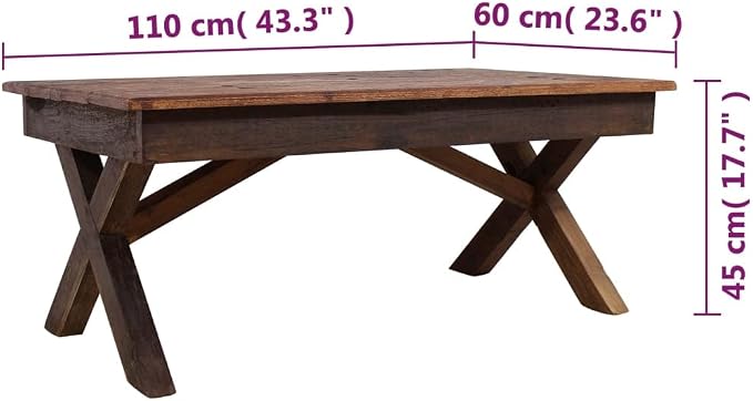 Rustic Farmhouse Coffee Table Handcrafted from Mixed Reclaimed Woods, Unique - Image 2