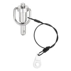 uxcell 1 Pcs Quick Release Pin, 5/16" x 0.5"(Dia. x L) Push-Button Ball Locking Pin 304 Stainless Steel Ring Handle Locking Pin with Wire for Audio Bimini Top Marine, Silver