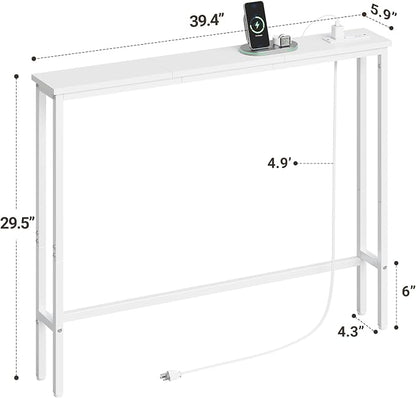 ELYKEN 5.9" Narrow Console Sofa Table - Image 3