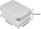 Metal Empty Boxes, Tin Boxes with Lid,Small Silver Tin Boxes,Stackable Organizer Containers,8PCS Storage Tin for Home Outdoor Active Storage Containers