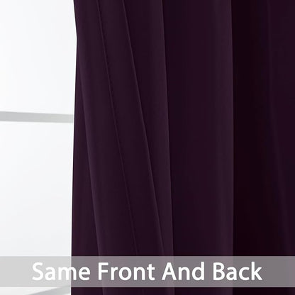 Yakamok Room Darkening Curtains 52x63 inch Length Dark Purple-Living Room | 2 - Image 5