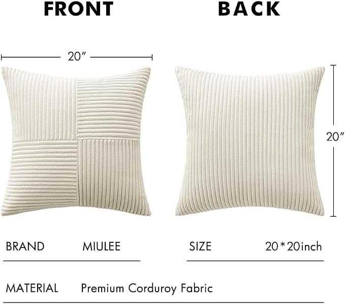 MIULEE Cream White Decorative Throw Pillow Covers - Image 7