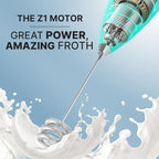 Zulay Kitchen Milk Frother with Patented Tornado Triple Whisk – Handheld Foam Maker for Coffee, Lattes, Matcha & Hot Chocolate – Rich, Creamy Froth in Seconds -