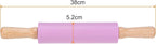 HARFINGTON Silicone Rolling Pins for Baking 14.96 Inch Non-Stick Silicone Surface Wooden Handle Rolling Pin Small Roller Playdough Rolling Pins for Fondant Kitchen Dough Pizza, Purple