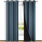 NICETOWN Blackout Curtains 80 inches Long, 2 Pieces, Smoky Blue, Full Light by NICETOWN